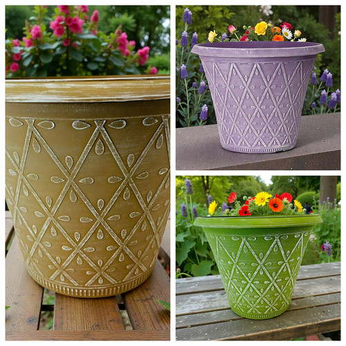 Large round plastic plant pot - large,