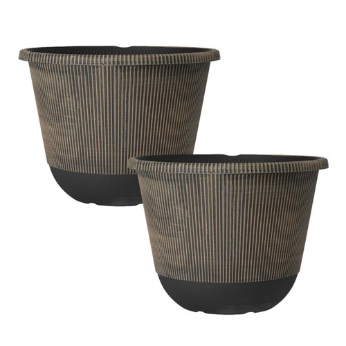 Round maple plastic plant pot - round,