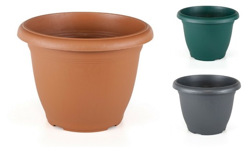Round plastic plant pots - plastic,