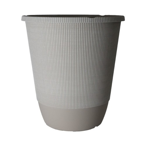 Round large grey plastic plant - large,