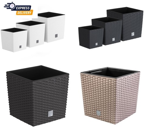 Plant flower pot square rattan - flower,
