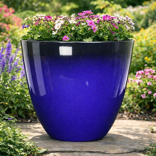 Large blue glazed effect - glazed, egg