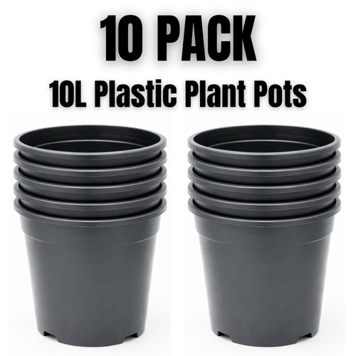 10l black plastic plant pots - 10l,