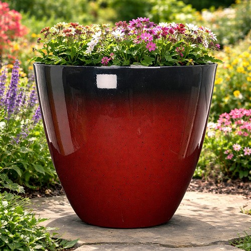 Large red glazed effect egg - effect,