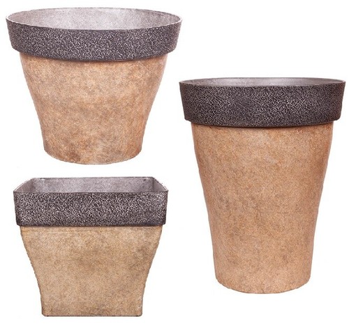 Brown large plant pot - large,