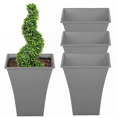 Grey large plant pots - large,