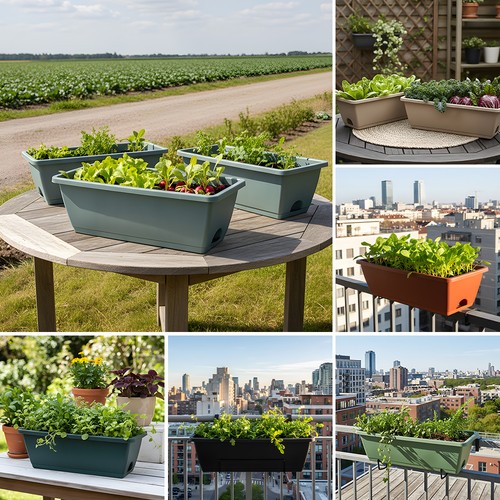 Trough plant pot - x, long