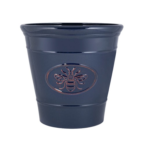 Round plastic blue - plastic, pot