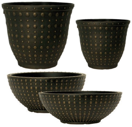 Black bronze small large plant - black,