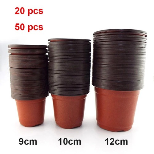 Black plastic plant - plastic, pots