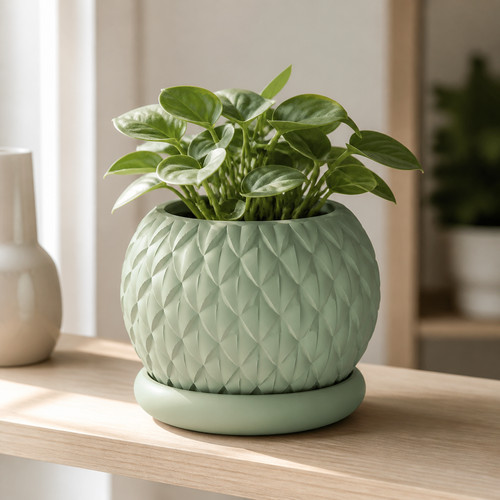 Modern scale texture plant - texture, pot