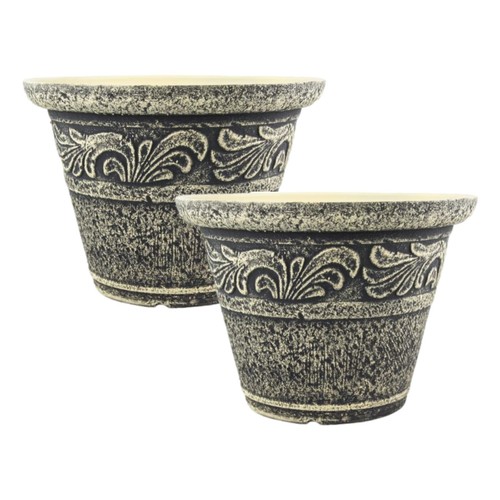 2pc round plastic grey - 2pc,